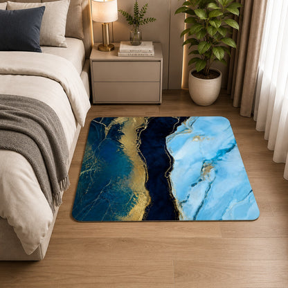 Luxury Blue Marble Ultra-Absorbent Non-Slip Floor Mat – Quick Dry Bath & Room Doormat