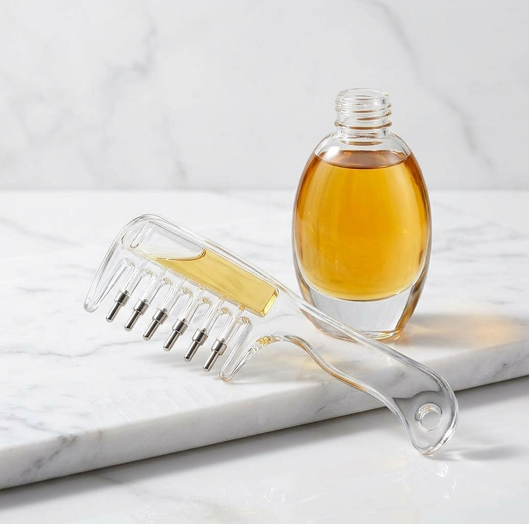 Clear Scalp Applicator Comb for Hair Growth & Oil Treatment – Precision Root Serum Dispenser
