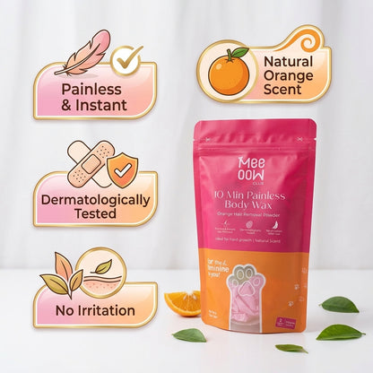 Meeoow Club 10 Min Painless Body Wax (Orange Hair Removal Powder)