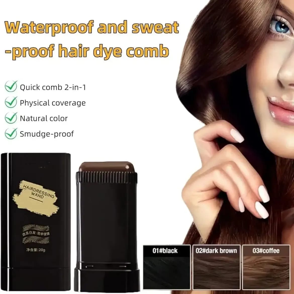 Hair Color Stick Instant Root Touch-Up - (20g) - Black And Brown
