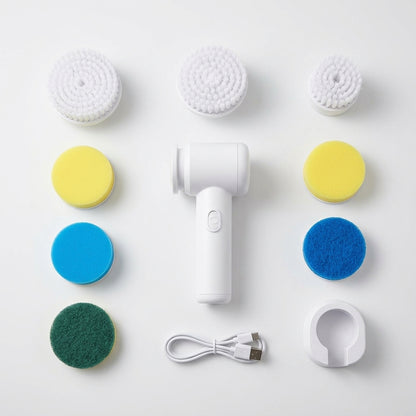 Electric Spin Scrubber – Cordless Power Cleaning Brush with Replaceable Heads & Charging Cable