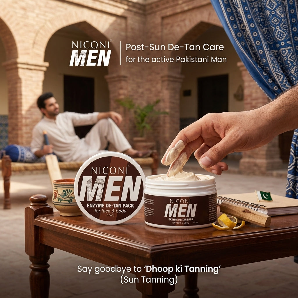 Niconi Men Enzyme De-Tan Pack (300g), Face & Body Skin Brightening Cream