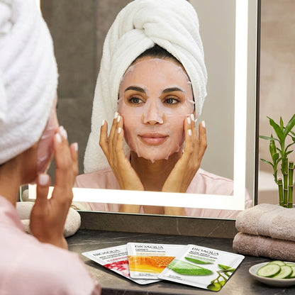 Bioaqua Whitening Face Sheet Mask Set of 6 - Hydrating & Skin Brightening Facial Masks