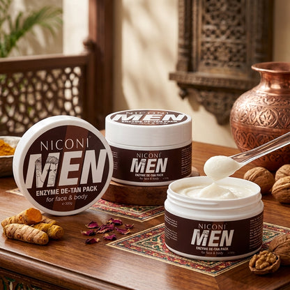 Niconi Men Enzyme De-Tan Pack (300g), Face & Body Skin Brightening Cream
