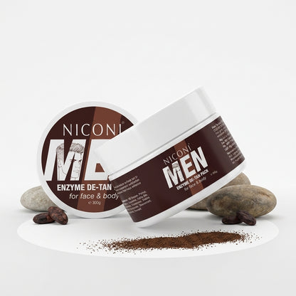 Niconi Men Enzyme De-Tan Pack (300g), Face & Body Skin Brightening Cream