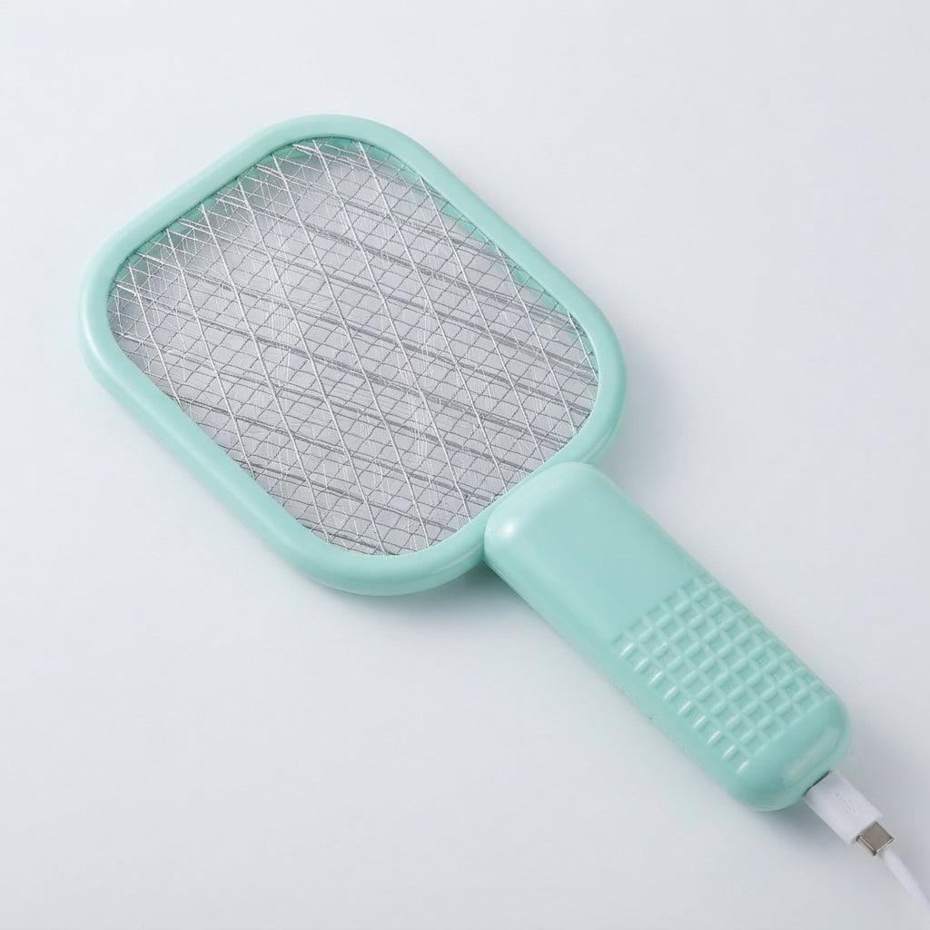 Portable USB Rechargeable Electric Mosquito Zapper & Bug Swatter with Safety Mesh