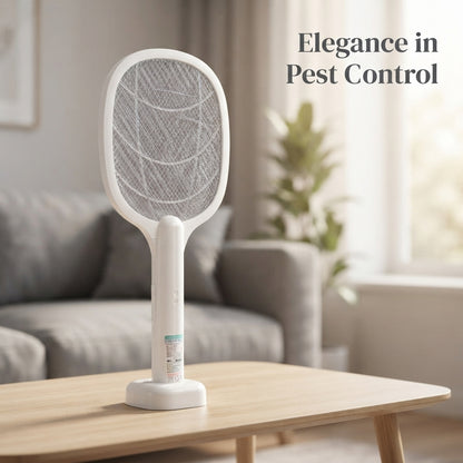 Rechargeable Mosquito Killer Racket with Base & LED Light | Electric Bug Zapper