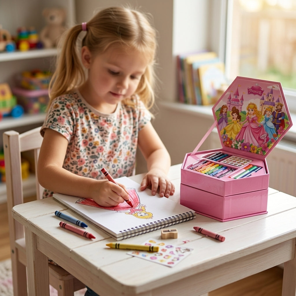 Ultimate All-In-One Hexagonal Art & Coloring Box Set For Kids, Perfect For Ultimate Gift For Kids